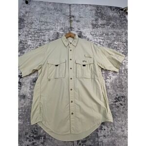 Aftco Guy Harvey Bluewater Men L Vented Fishing Shirt PFG style Tan Gorpcore
